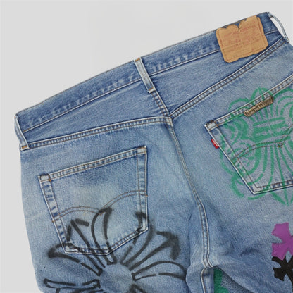 Chrome Hearts Levi's Stencil Cross Patch Jeans