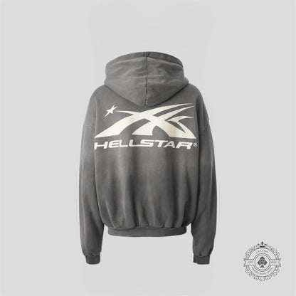 Hellstar Mirror Face Hoodie in Grey