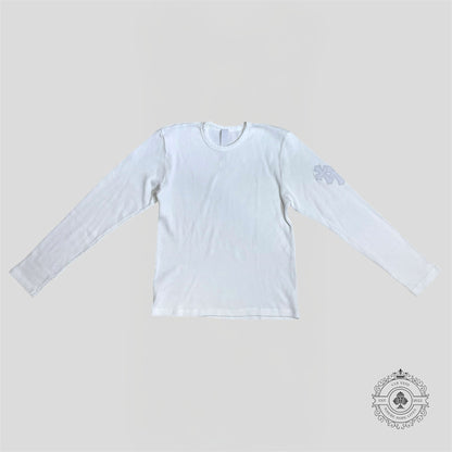Chrome Hearts Leather Cross Patch Thermal Shirt in White