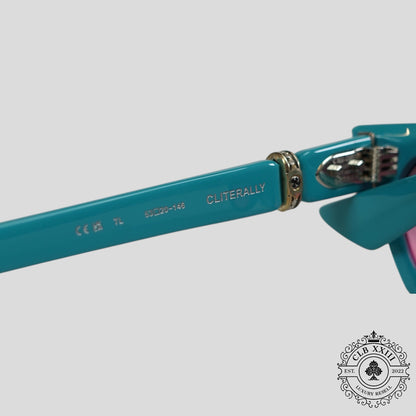 Chrome Hearts Cliterally Diamond Embellished Glasses in Blue/Silver