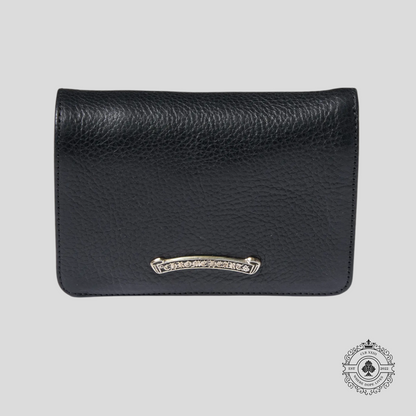 Chrome Hearts Joey Scroll Logo Leather Wallet in Black