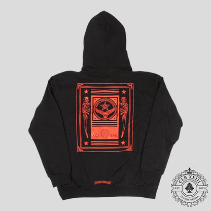 Chrome Hearts Foti Zip Up Hoodie in Black/Red