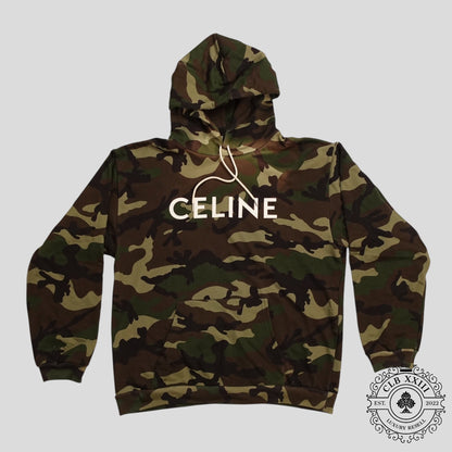 Celine Homme Logo Hoodie in Camouflage