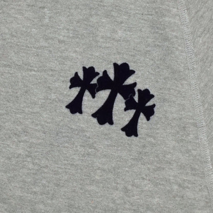 Chrome Hearts Women's Triple Cross CH Flocked Crewneck in Grey