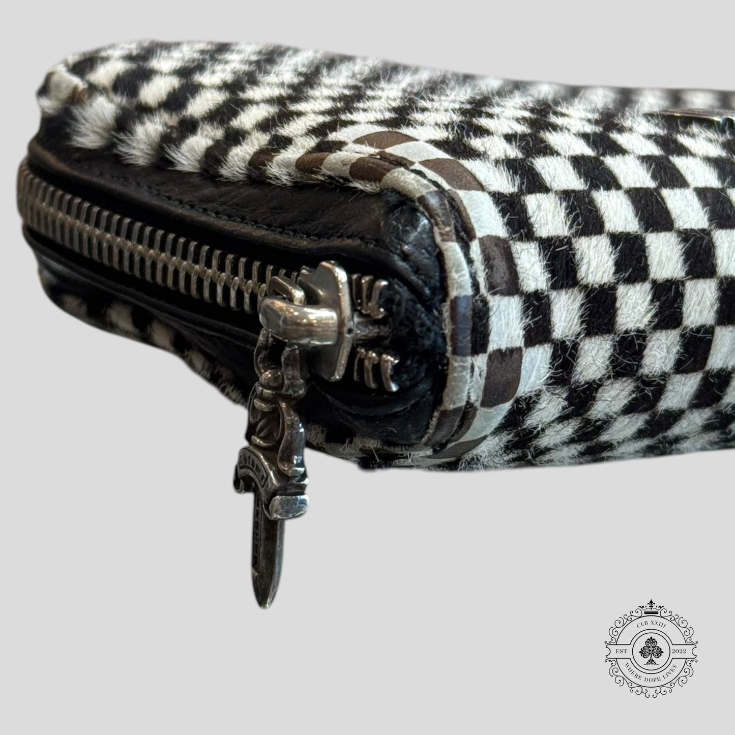 Chrome Hearts Checkered Zip Up Wallet