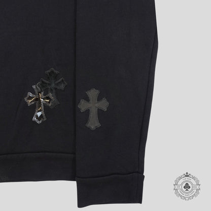 Chrome Hearts Pony Hair Quarter Zip in Black