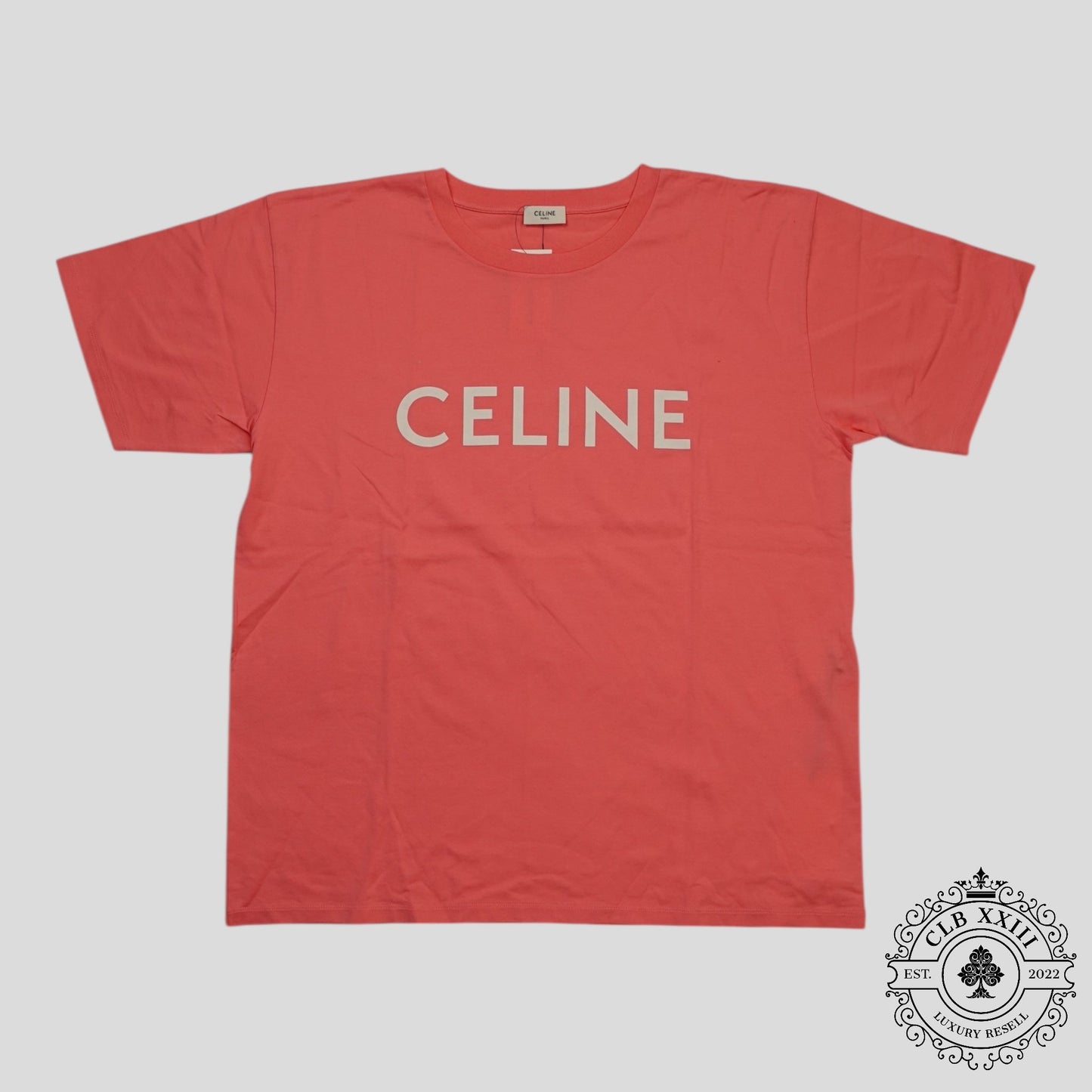 Celine Homme Logo Tee in Pink