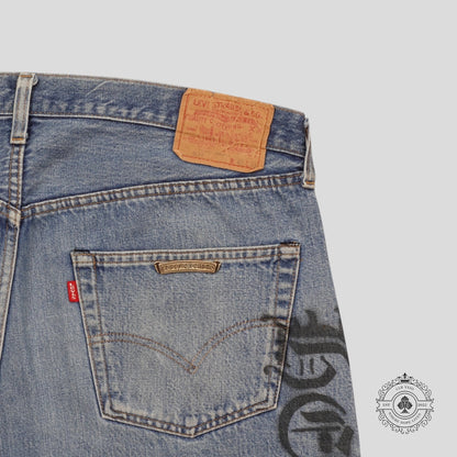 Chrome Hearts Stencil Cross Patch Jeans