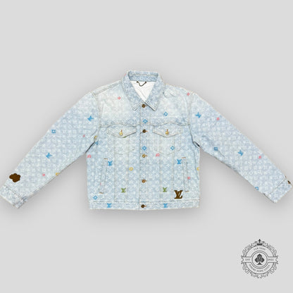 Louis Vuitton Monogram Denim Jacket in Light Wash/Multicolor