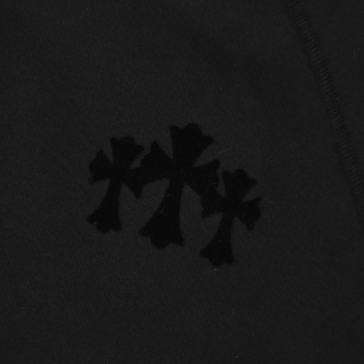 Chrome Hearts Women's Triple Cross CH Flocked Crewneck in Black