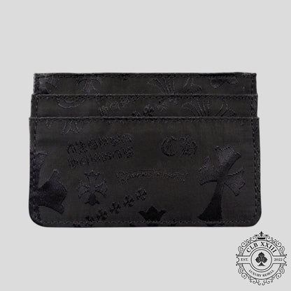 Chrome Hearts Nylon Motif Scroll Plate Cardholder in Black