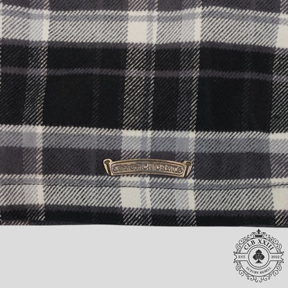 Chrome Hearts Padded Flannel Shirt in Black/White
