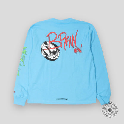 Chrome Hearts Matty Boy Brain Long Sleeve T-Shirt in Blue