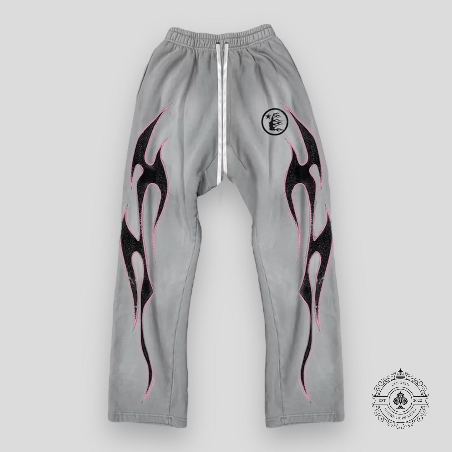 Hellstar Grey Future Flame Sweatpants in Grey