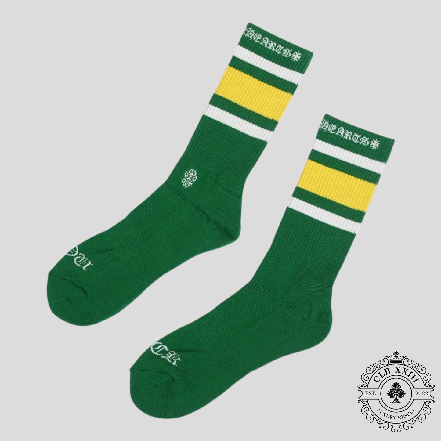 Chrome Hearts Striped Socks in Green