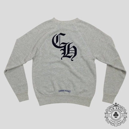Chrome Hearts Women's Triple Cross CH Flocked Crewneck in Grey