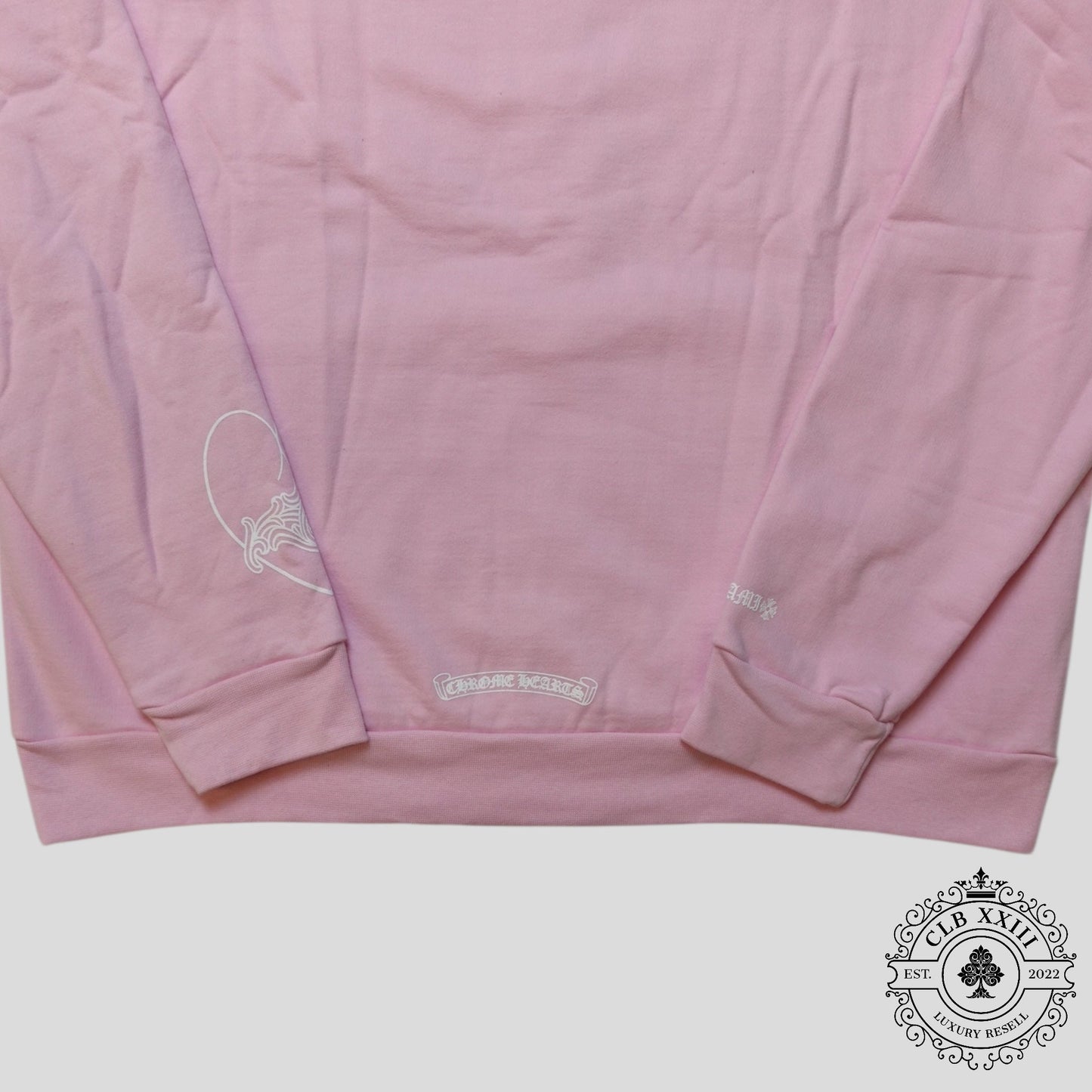Chrome Hearts Art Basel Vine Heart Hoodie in Light Pink