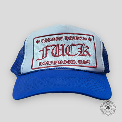 Chrome Hearts Fuck Hollywood Tucker Hat in Blue