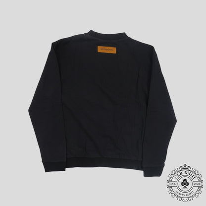 Louis Vuitton LV Stich Print Embroidered Crewneck in Black