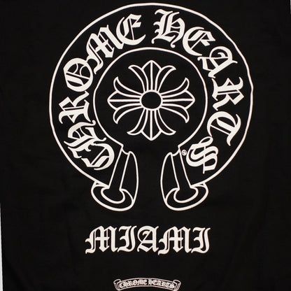 CHROME HEARTS MIAMI EXCLUSIVE HORSESHOE LOGO ZIP-UP HOODIE - BLACK