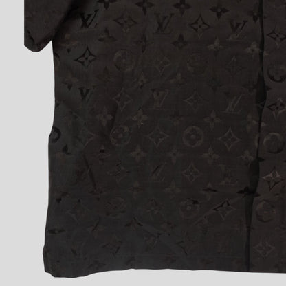 Louis Vuitton Monogram Moire Jacquard Silk Shirt in Black