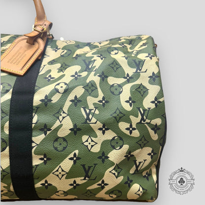 Louis Vuitton Takashi Murakami Camo Monogram Keepall 55
