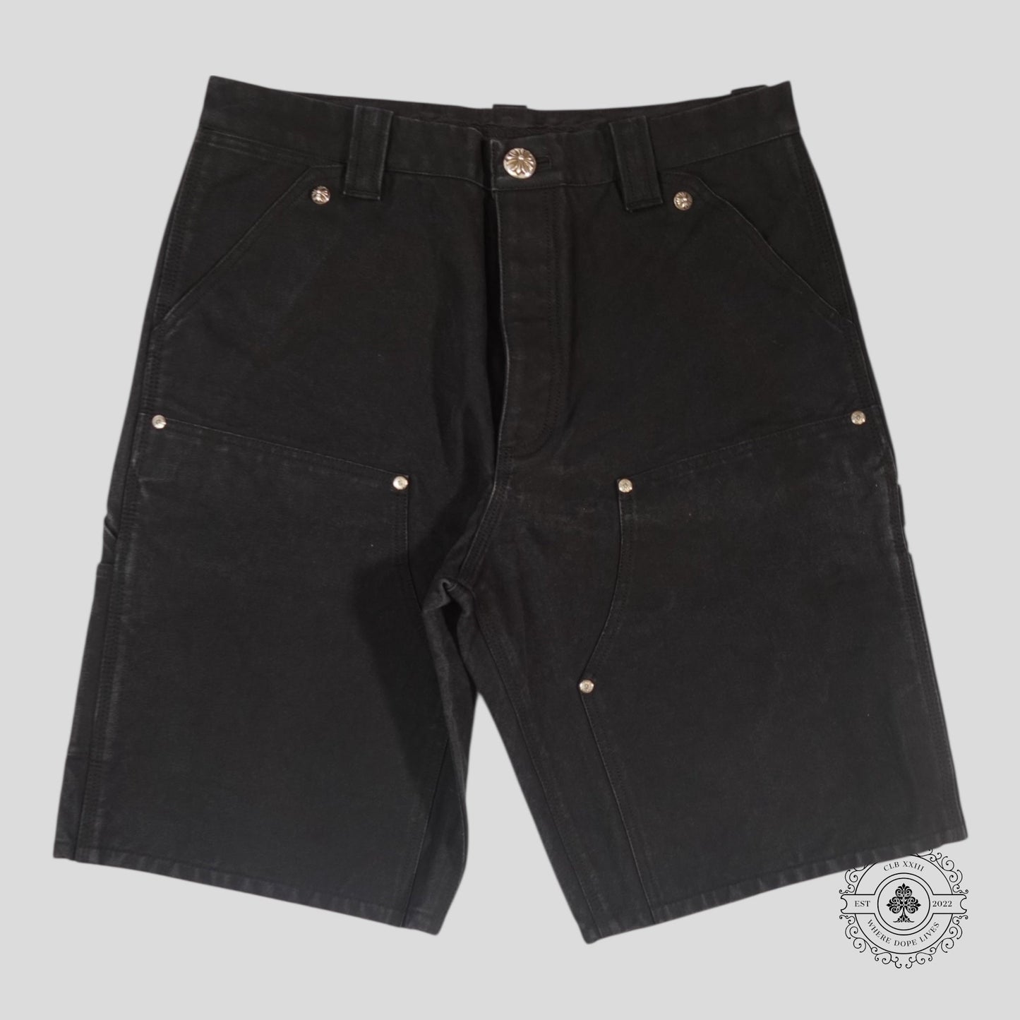 Chrome Hearts Cross Patch Carpenter Shorts in Black