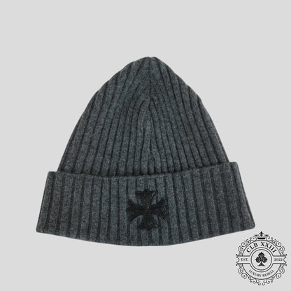 Chrome Hearts Plus Patch Cashmere Beanie in Grey