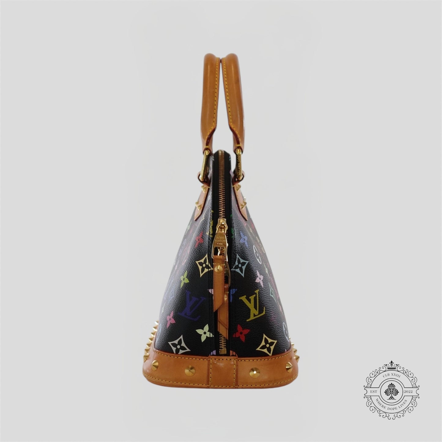 Louis Vuitton x Takashi Murakami Alma PM Monogram Handbag in Black