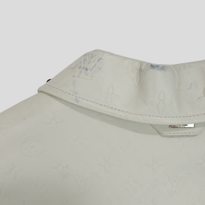 Louis Vuitton LVSE Debossed Monogram Mix Leather Jacket in White