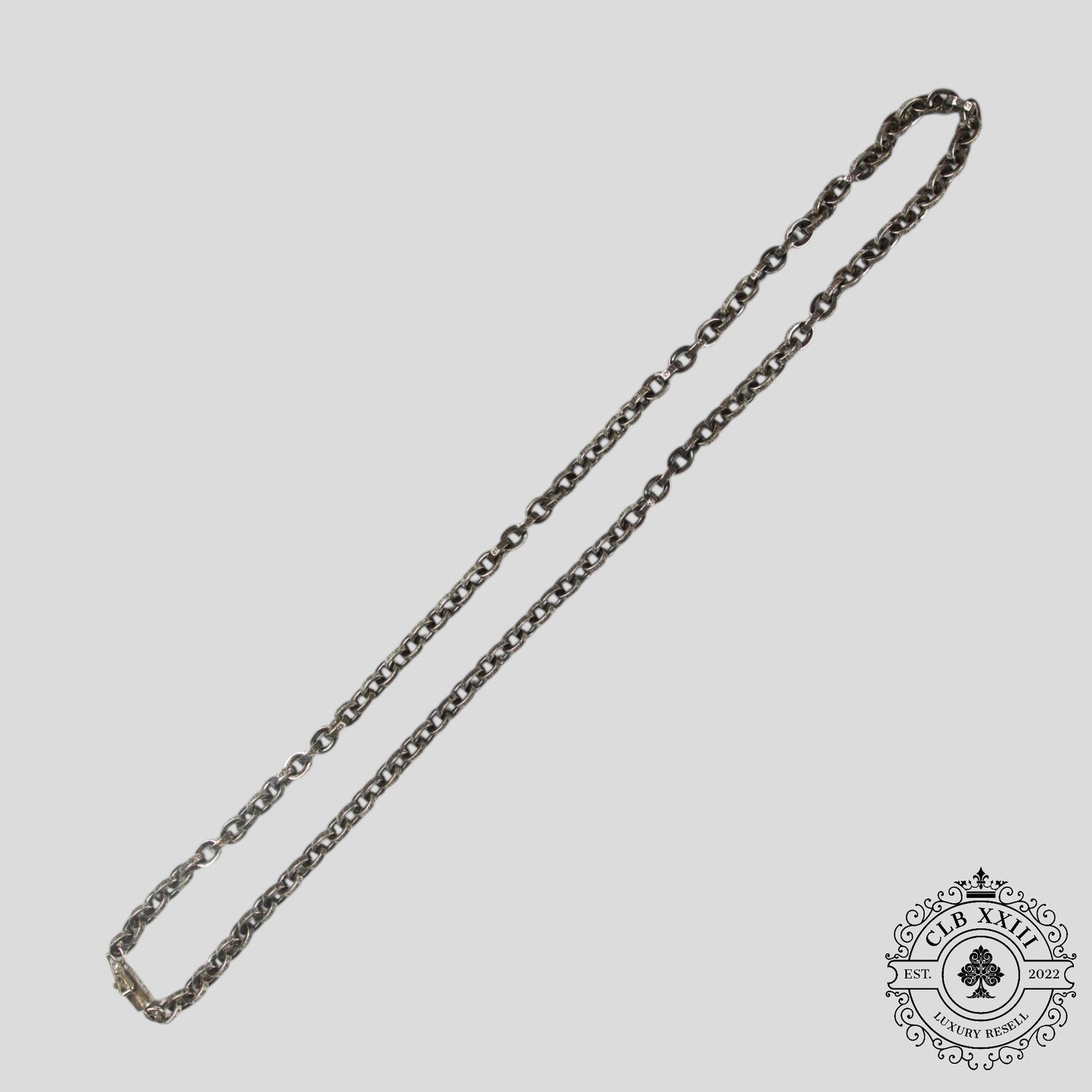 Chrome Hearts Paper Chain Necklace 20" in Silver