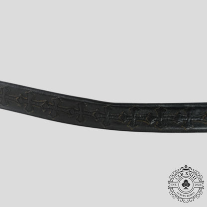 Chrome Hearts Leather Cross Patch Belt Strap