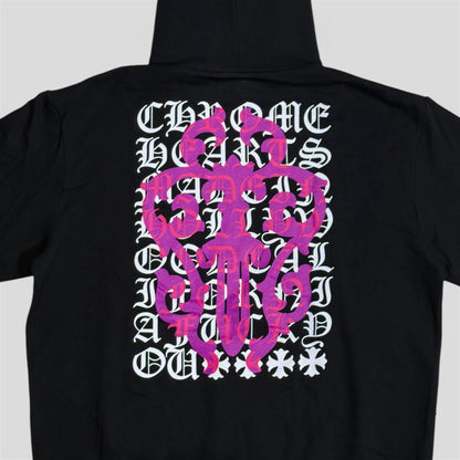 Chrome Hearts Eye Chart Dagger Hoodie in Black/Pink