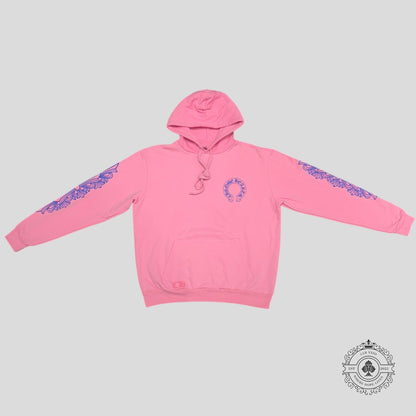 Chrome Hearts Horseshoe Logo Hoodie in Pink / Blue