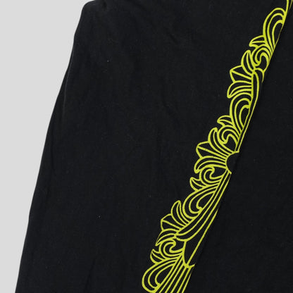 Chrome Hearts Eyechart Long Sleeve Shirt in Black/ Neon Green