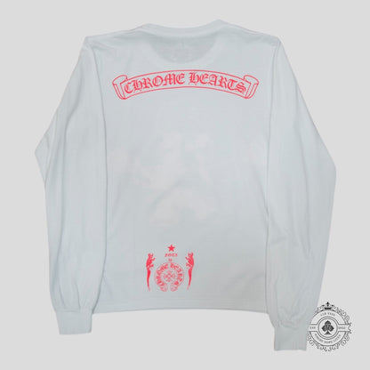 Chrome Hearts Foti Harris Long Sleeve Shirt in White / Pink