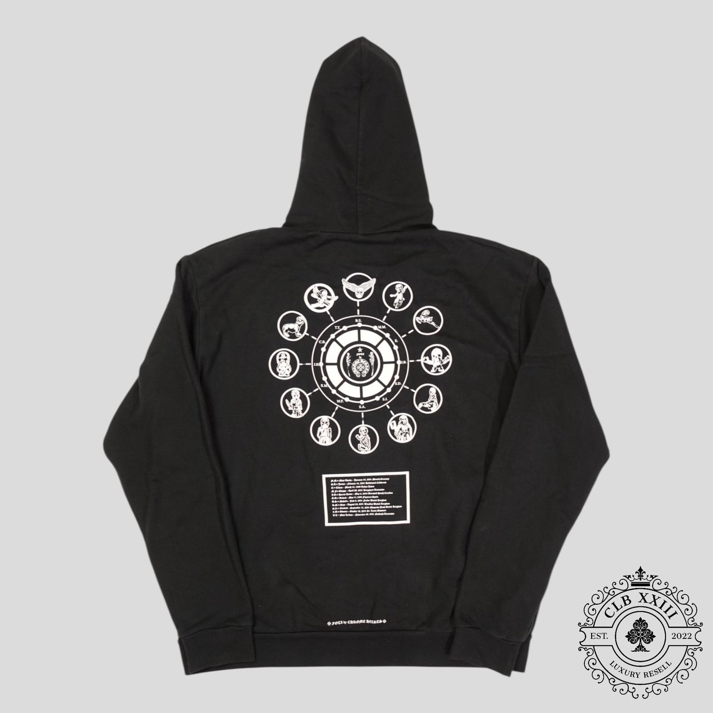 Chrome Hearts Foti Zip Up Hoodie in Black/White