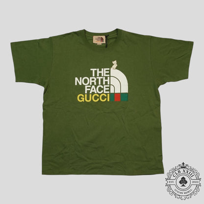 Gucci X The North Face Cat Print Tee in Green