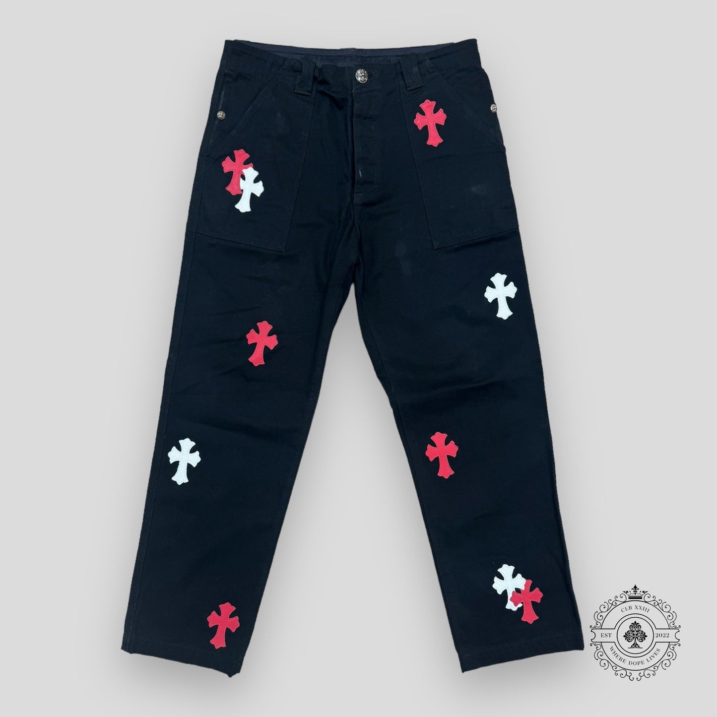 Chrome Hearts Cross Patch Carpenter Pants