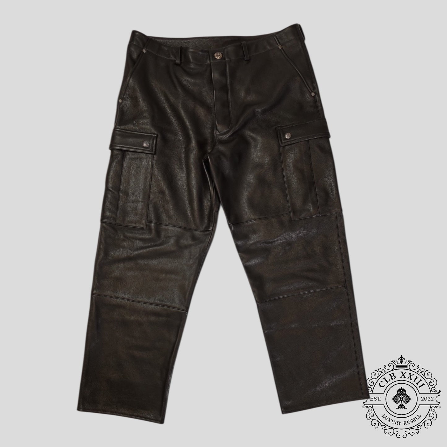 Chrome Hearts Devil Dog Leather Pants in Black