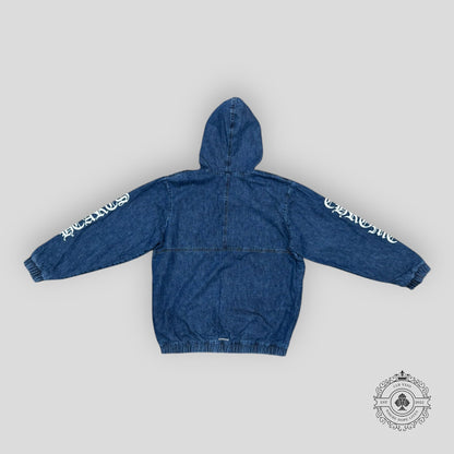 Chrome Hearts Denim Triple Cross Quarter Zip Hoodie