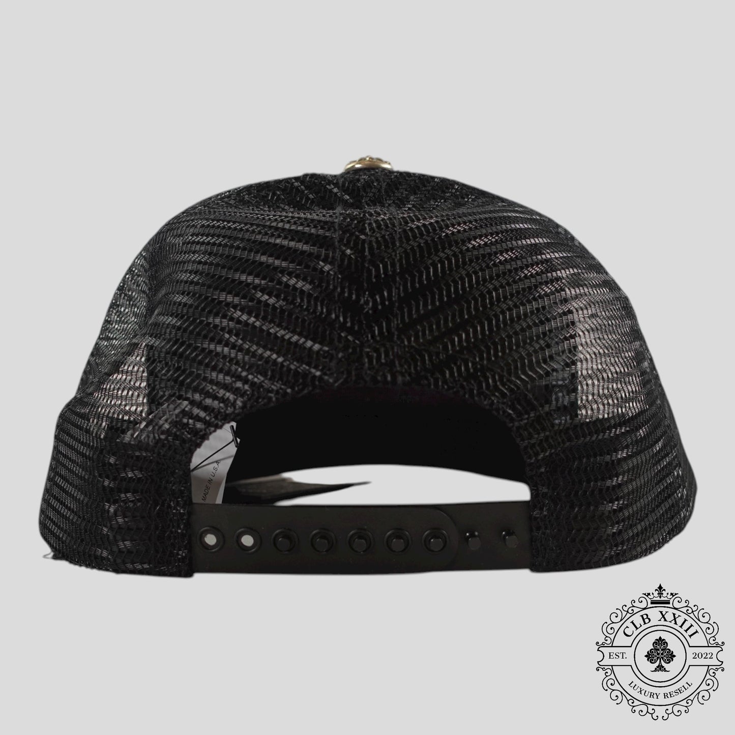 Chrome Hearts Miami Exclusive CH Patch Trucker Hat in Black