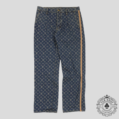 Louis Vuitton Monogram Denim Tailored Jeans in Indigo Wash