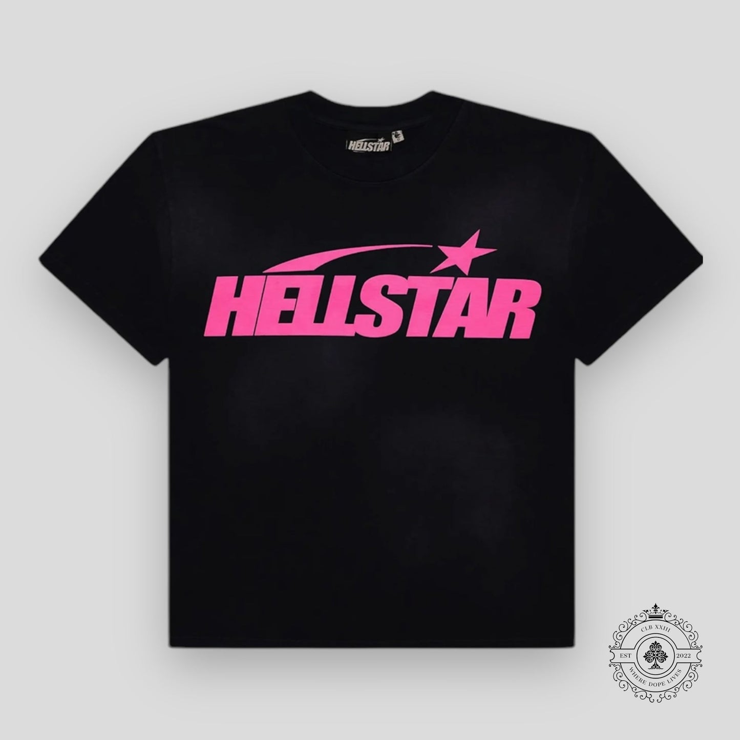 Hellstar Classic Logo T-shirt in Black / Pink