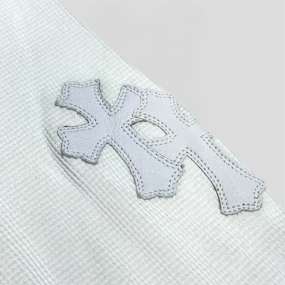 Chrome Hearts Leather Cross Patch Thermal Shirt in White