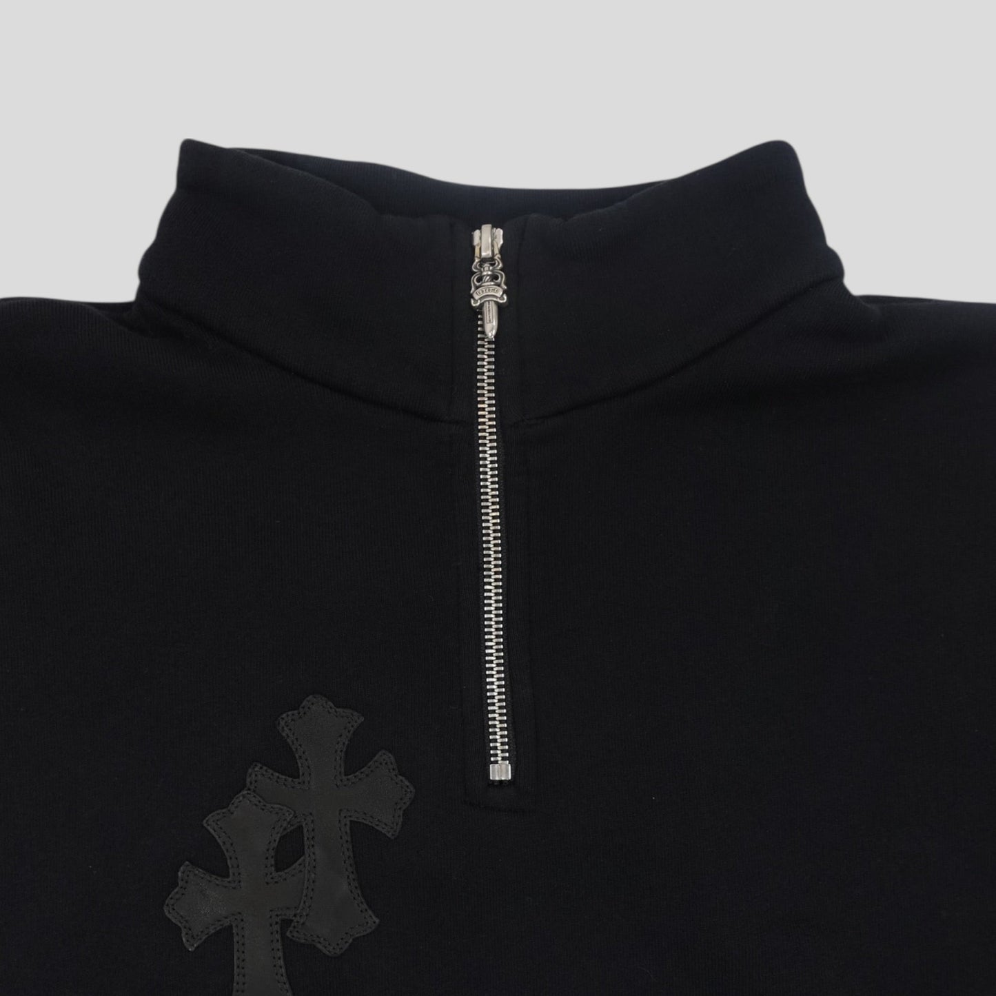 Chrome Hearts Pony Hair Quarter Zip in Black