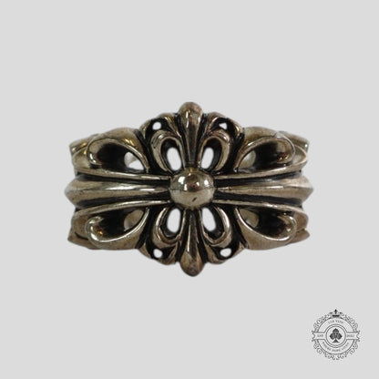 Chrome Hearts Double Floral Ring in Silver