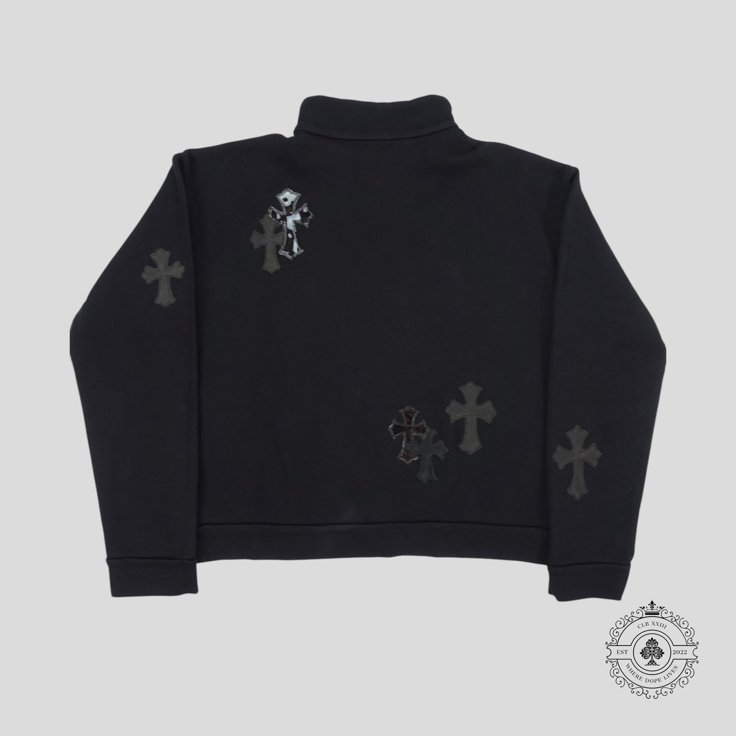 Chrome Hearts Pony Hair Quarter Zip in Black