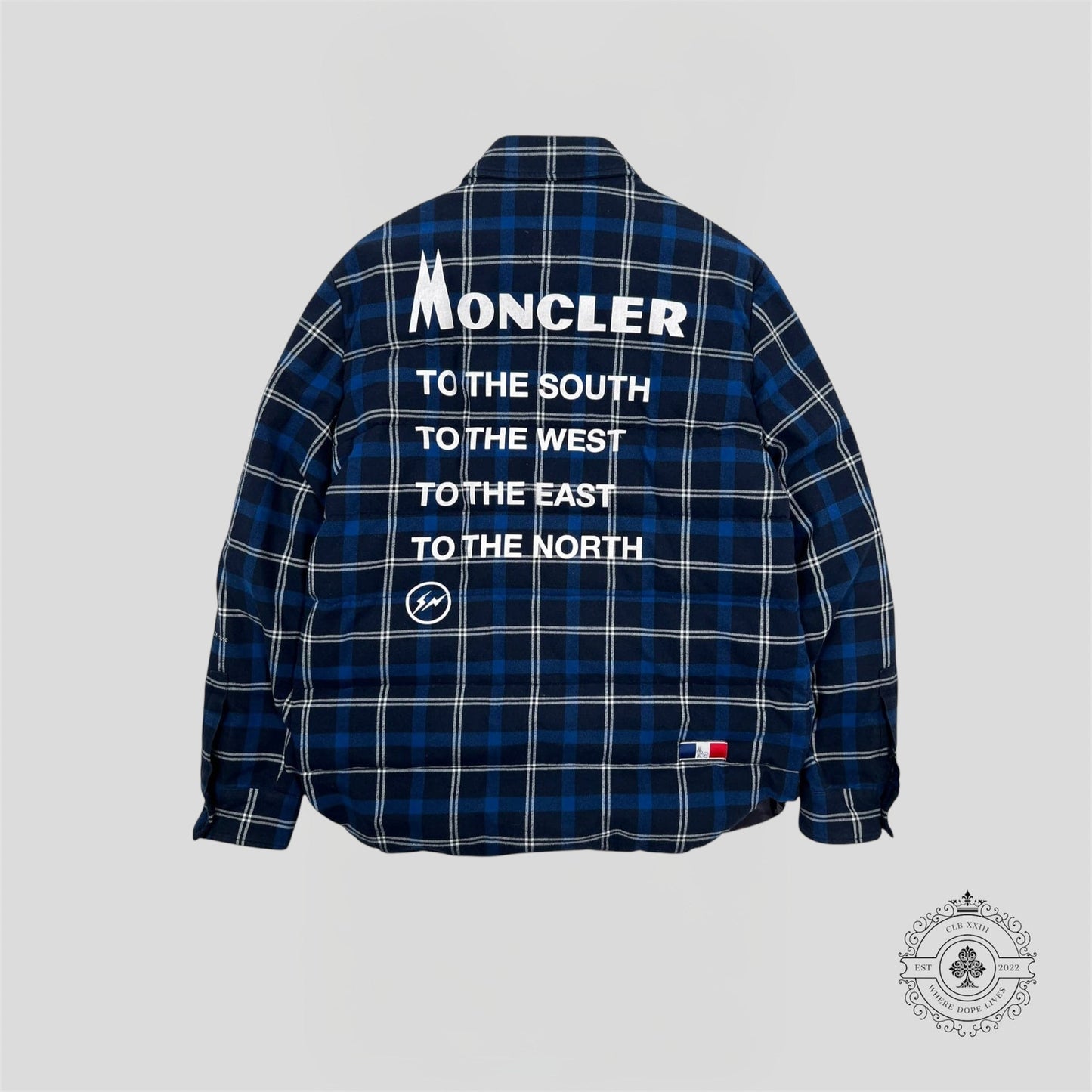 Moncler X Fragment Moron Flannel Jacked in Blue