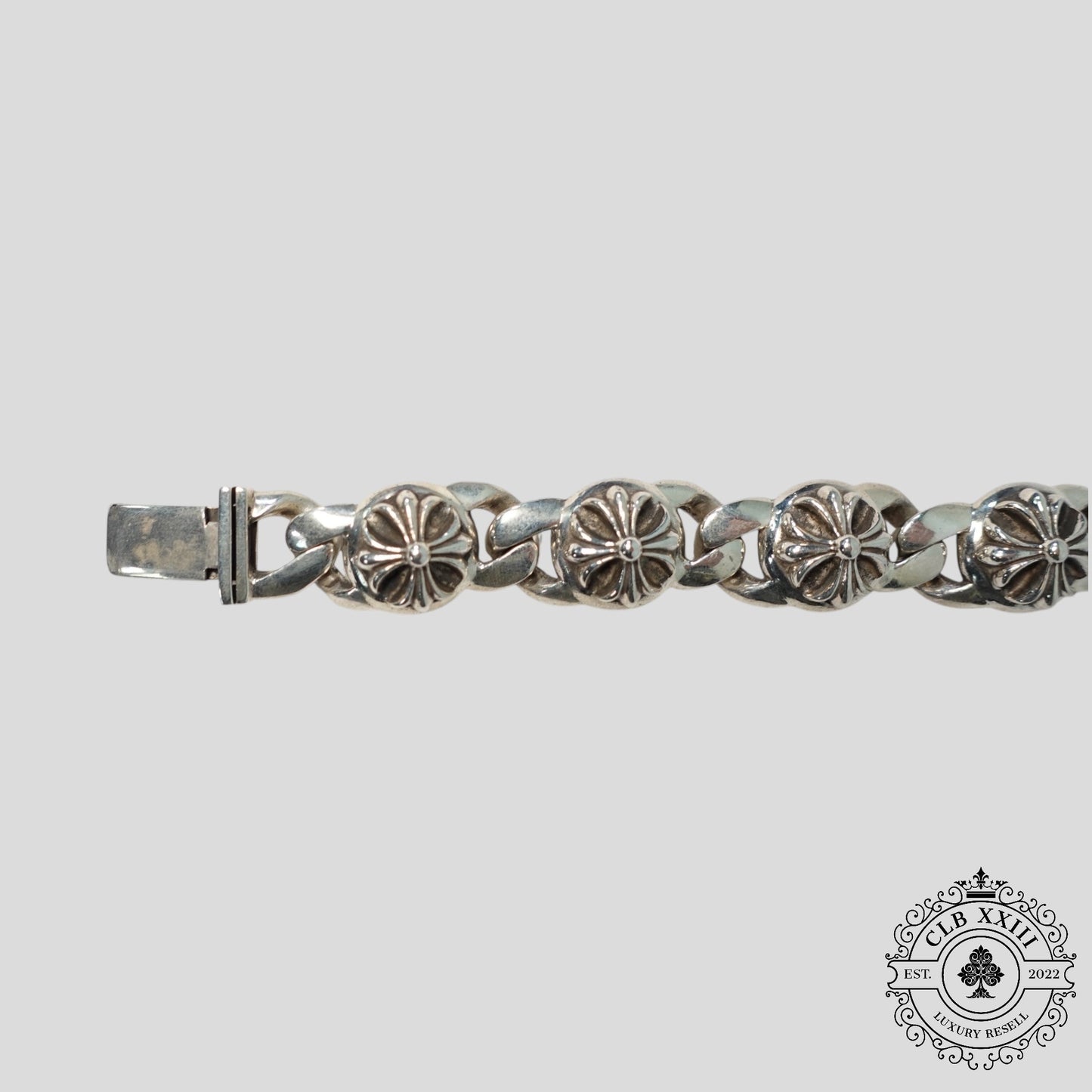 Chrome Hearts Cross 6 Link Cuban Bracelet in Silver